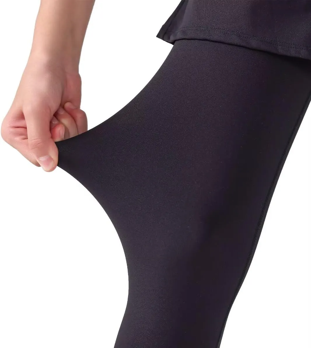2 in 1 Girls Leggings with Skirt High Waisted Tennis Athletic Flowy Skirted Legging with Pockets for Kid