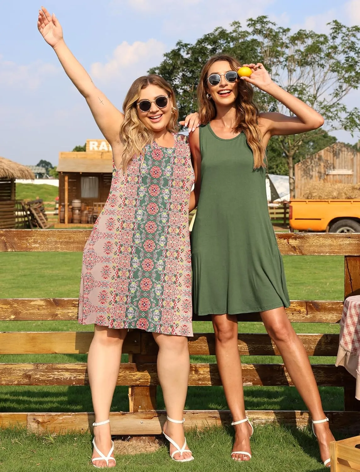 AUSELILY Women's Summer Dress Sleeveless Floral Mini Dresses with Pockets Bohemian Dress 2025 New