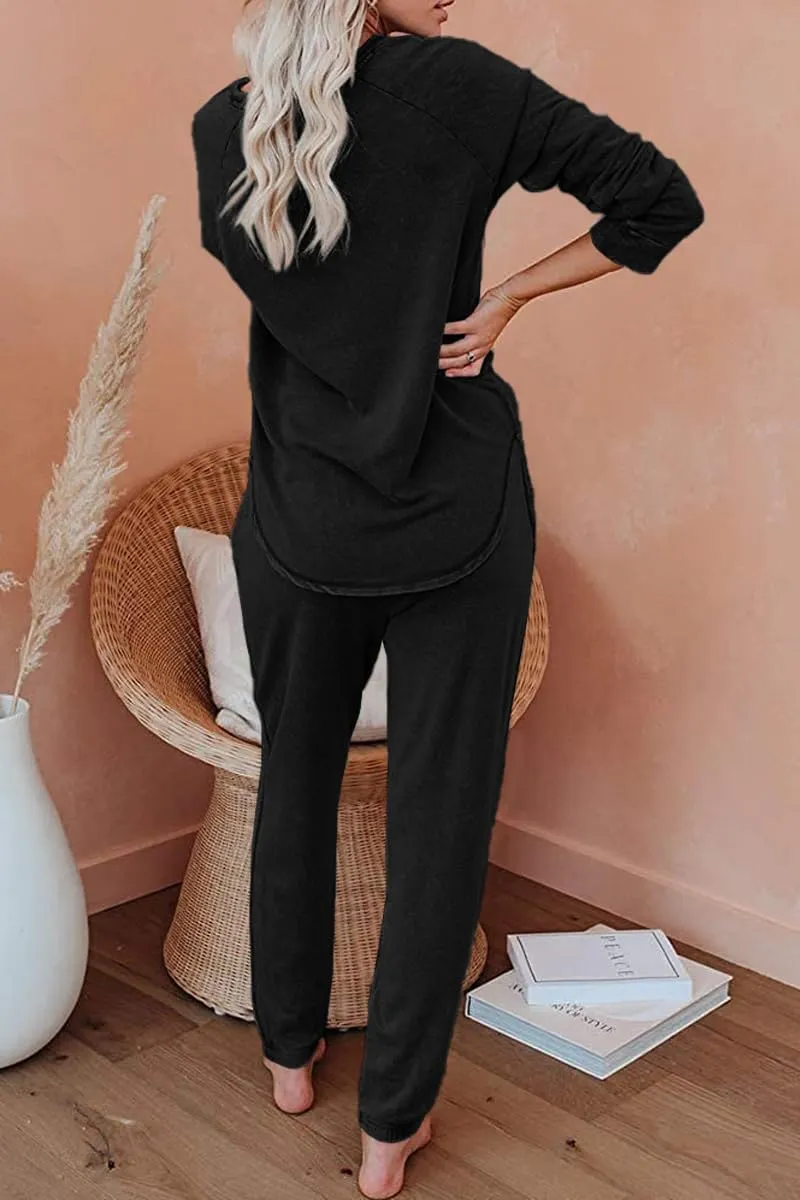 AUTOMET Womens 2 Piece Outfits Pajamas Sets Fall Lounge Sets Loungewear Sweatsuits with Sweatpants