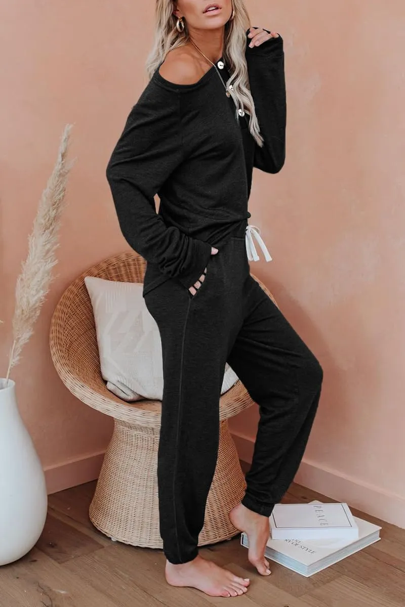 AUTOMET Womens 2 Piece Outfits Pajamas Sets Fall Lounge Sets Loungewear Sweatsuits with Sweatpants