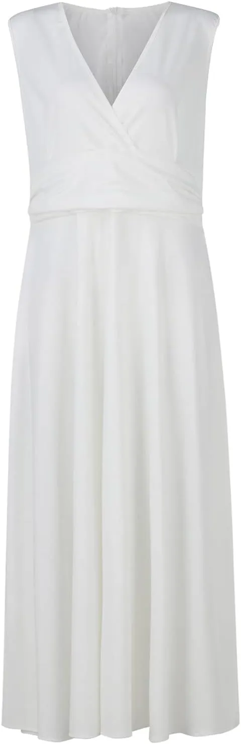 Azeralia Sundresses for Women 2024, Summer Elegant Wrap V Neck Sleeveless Maxi Dress Trendy Floral Print Flowy Beach Dresses
