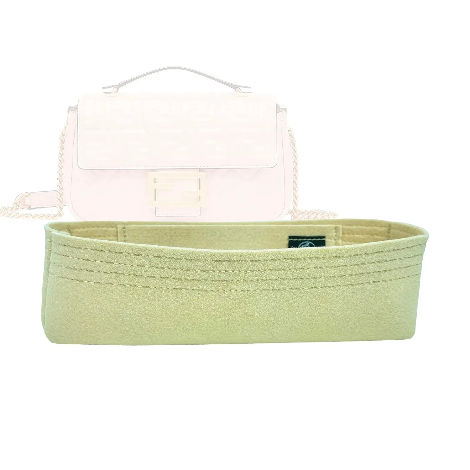 Bag Organizer for Fendi Baguette Chain Midi - Premium Felt Purse Handbag Insert Liner Shaper (Handmade) Soft Structure Support