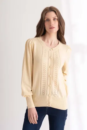 Banana Crepe Buttoned Cardigan Light
