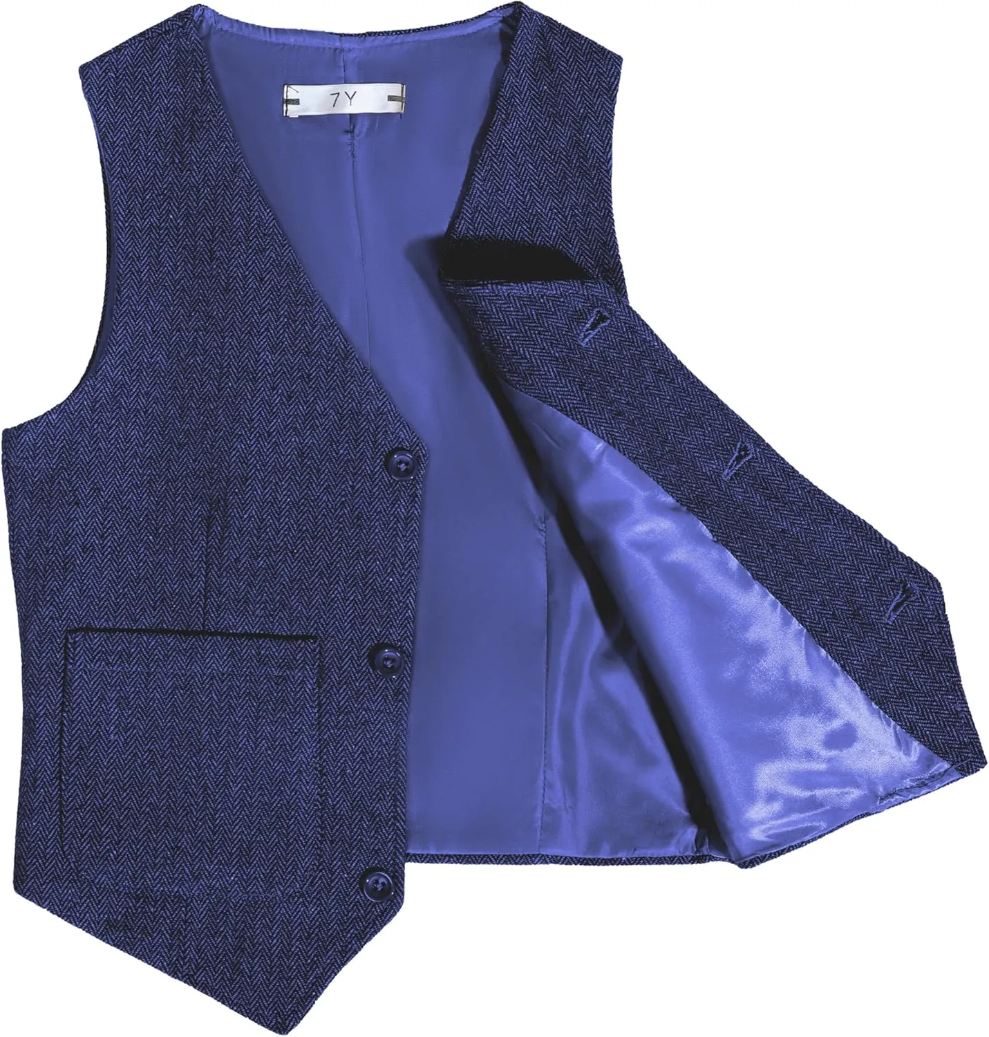 Boys Vest Vintage Tweed Toddler Little Kids Waistcoat with Pocket Sleeveless Slim Fit Casual Vest Outfit