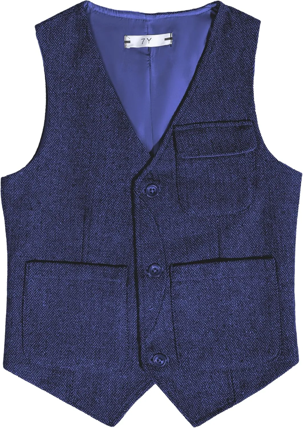 Boys Vest Vintage Tweed Toddler Little Kids Waistcoat with Pocket Sleeveless Slim Fit Casual Vest Outfit