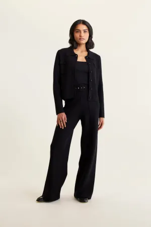 Carter Crepe Knit Jacket In Black