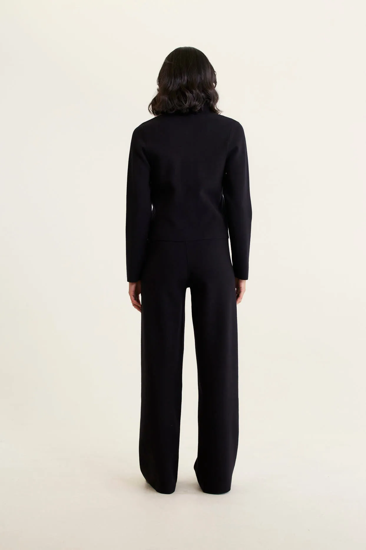 Carter Crepe Knit Jacket In Black