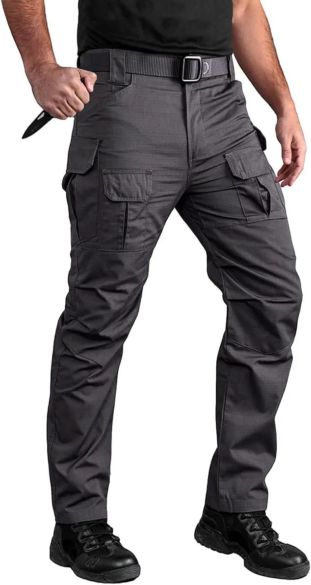 CARWORNIC Gear Men's Tactical Cargo Pants Waterpoof Lightweight Rip Stop EDC Military Combat Trousers