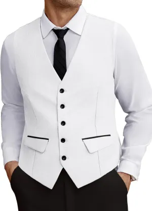 COOFANDY Men's Business Suit Vest Slim Fit Dress Vest Wedding Waistcoat