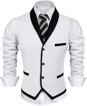 COOFANDY Men's Suit Vest Slim Fit Formal Business Dress Vest Casual Wedding Waistcoat