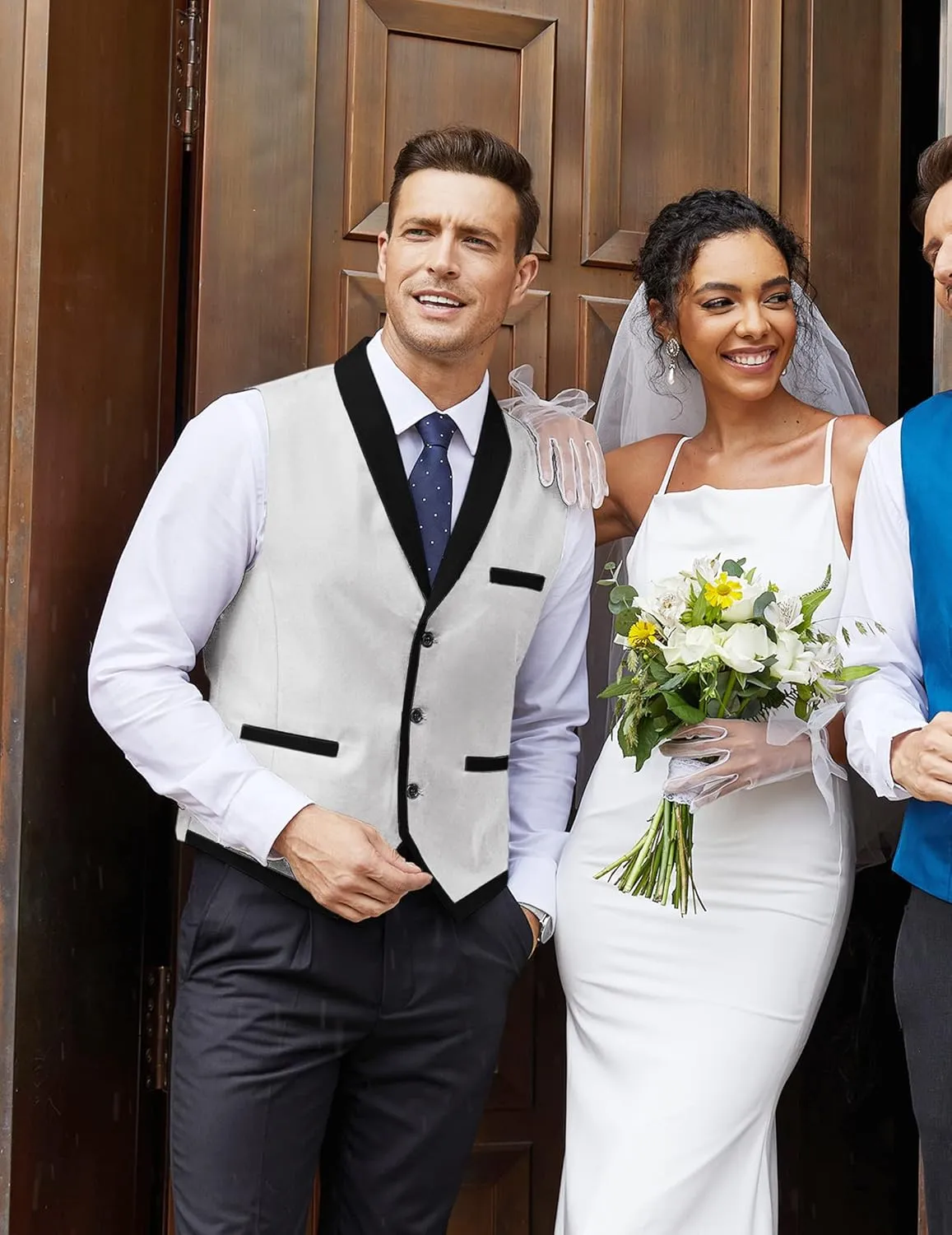 COOFANDY Men's Suit Vest Slim Fit Formal Business Dress Vest Casual Wedding Waistcoat