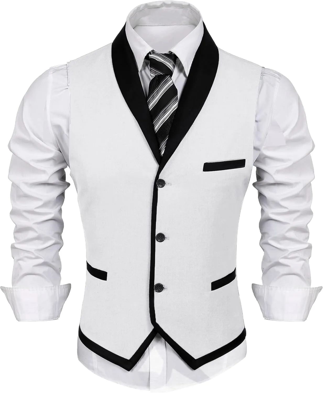 COOFANDY Men's Suit Vest Slim Fit Formal Business Dress Vest Casual Wedding Waistcoat