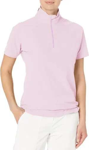 Cutter & Buck Women's Short Sleeve Response Half Zip Mock Neck Top