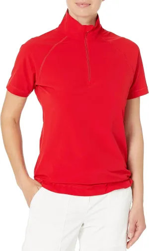 Cutter & Buck Women's Short Sleeve Response Half Zip Mock Neck Top