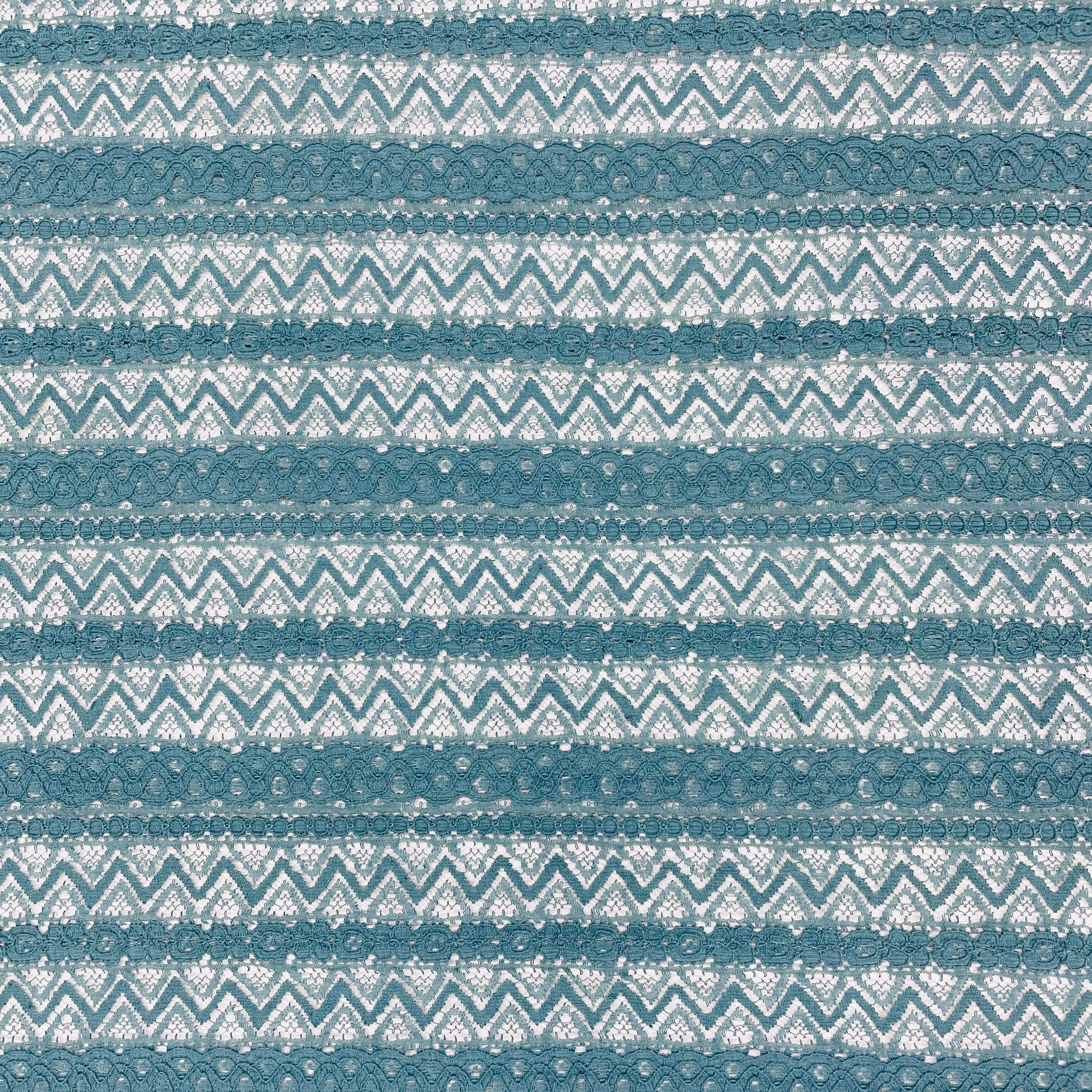 Dark Grey Chevron Cotton Lace Fabric