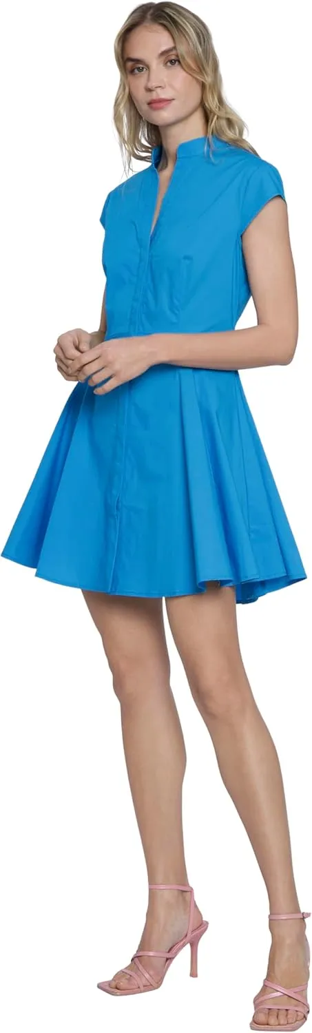 Donna Morgan High Neck Fit and Flare Shirtdress Summer Dresses for Women