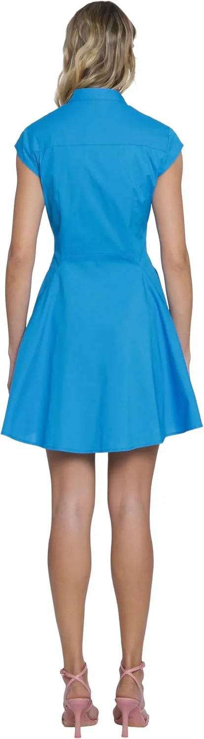 Donna Morgan High Neck Fit and Flare Shirtdress Summer Dresses for Women