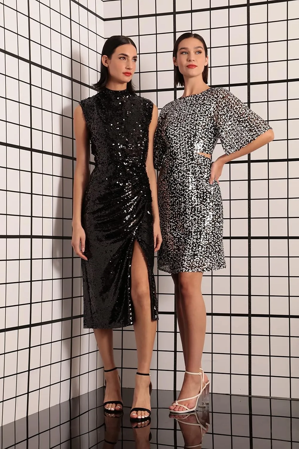 Donna Morgan Women's Holiday Sequin Dress Event Occasion Cocktail Party Guest of