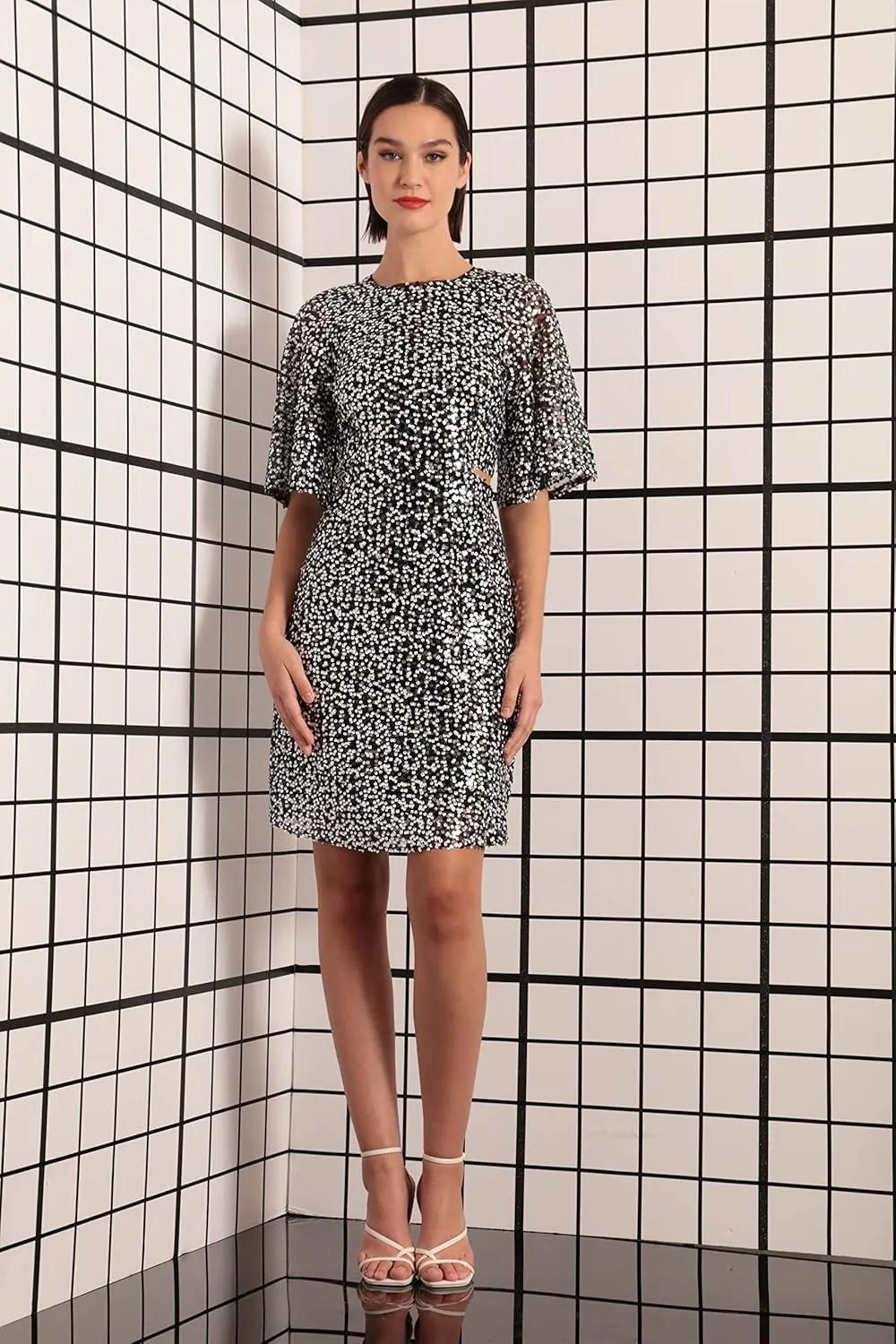 Donna Morgan Women's Holiday Sequin Dress Event Occasion Cocktail Party Guest of