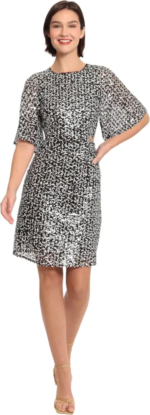 Donna Morgan Women's Holiday Sequin Dress Event Occasion Cocktail Party Guest of