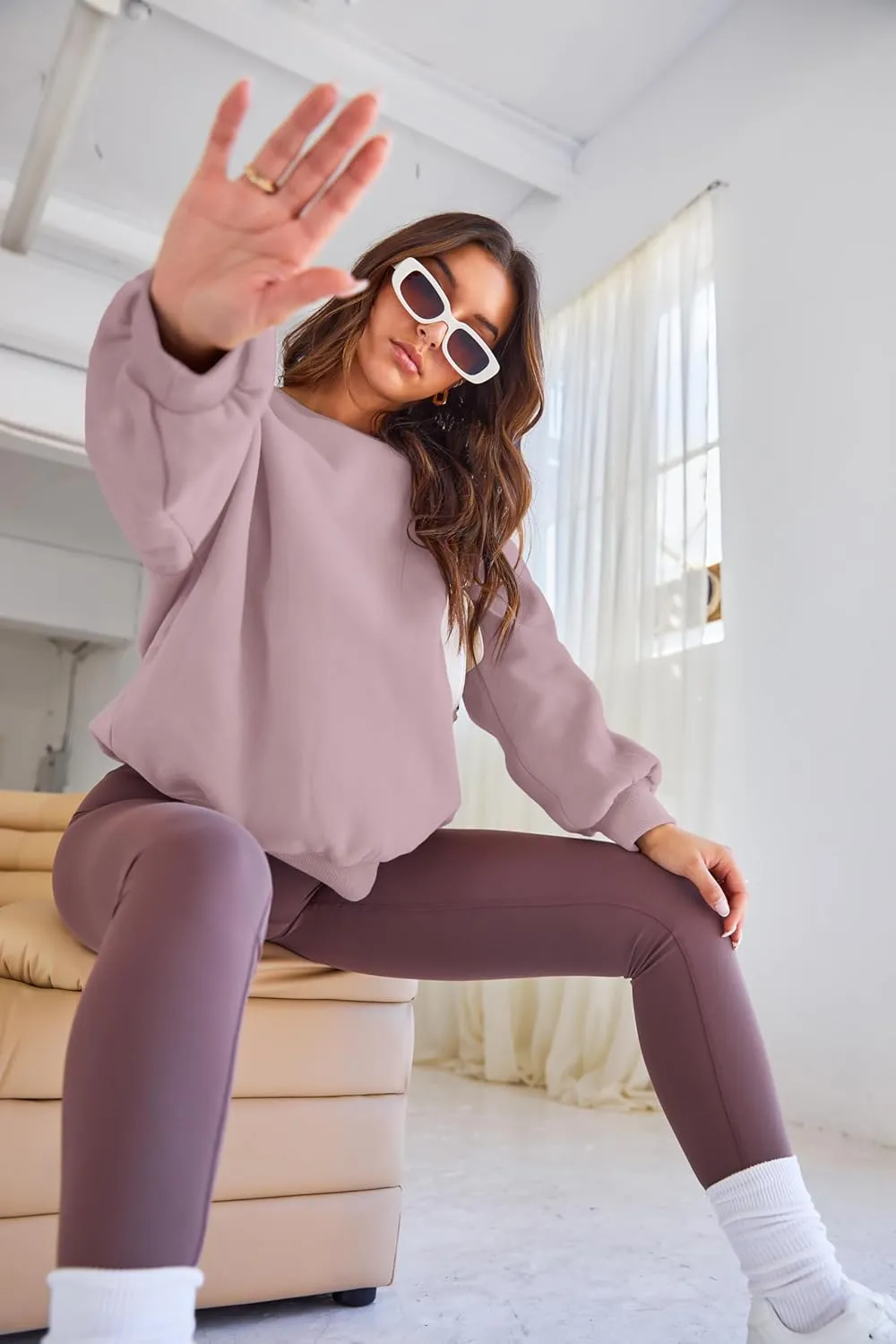 EFAN Womens Oversized Sweatshirts Crewneck y2k Hoodies Fall Fashion Outfits Teen Girls Cute Sweater 2025 Winter Clothes