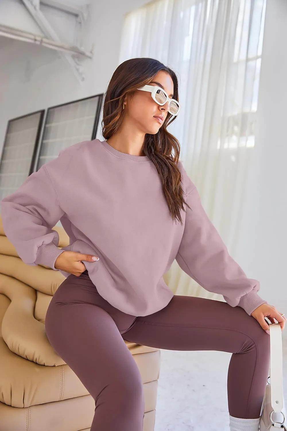EFAN Womens Oversized Sweatshirts Crewneck y2k Hoodies Fall Fashion Outfits Teen Girls Cute Sweater 2025 Winter Clothes