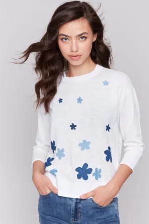 FLORAL DENIM PATCHES TOP