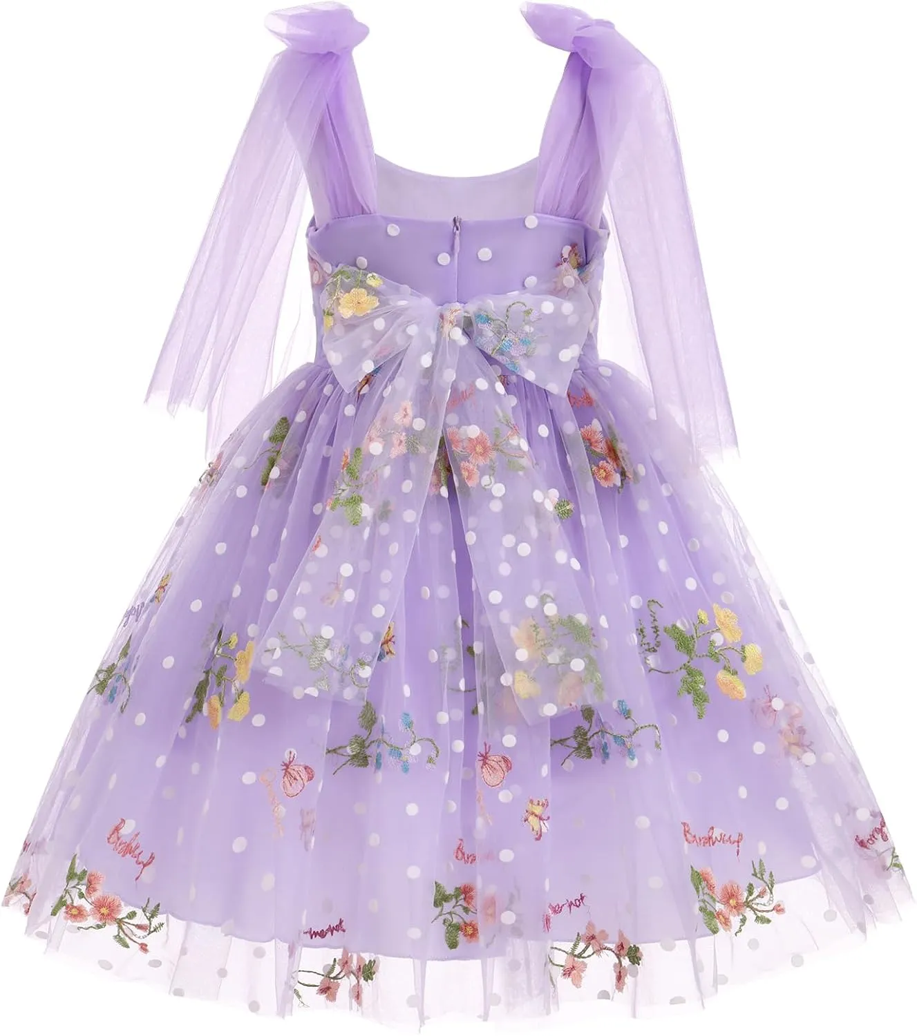 Flower Girl Floal Lace Tulle Dress Princess Backless Wedding Junior Bridesmaid Pageant Communion Dance Maxi Gown