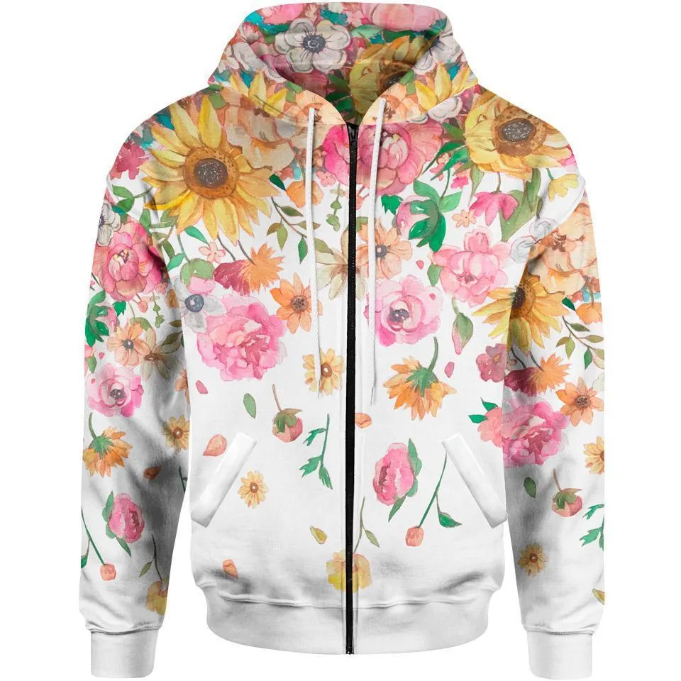 Flower Reign Zip Hoodie