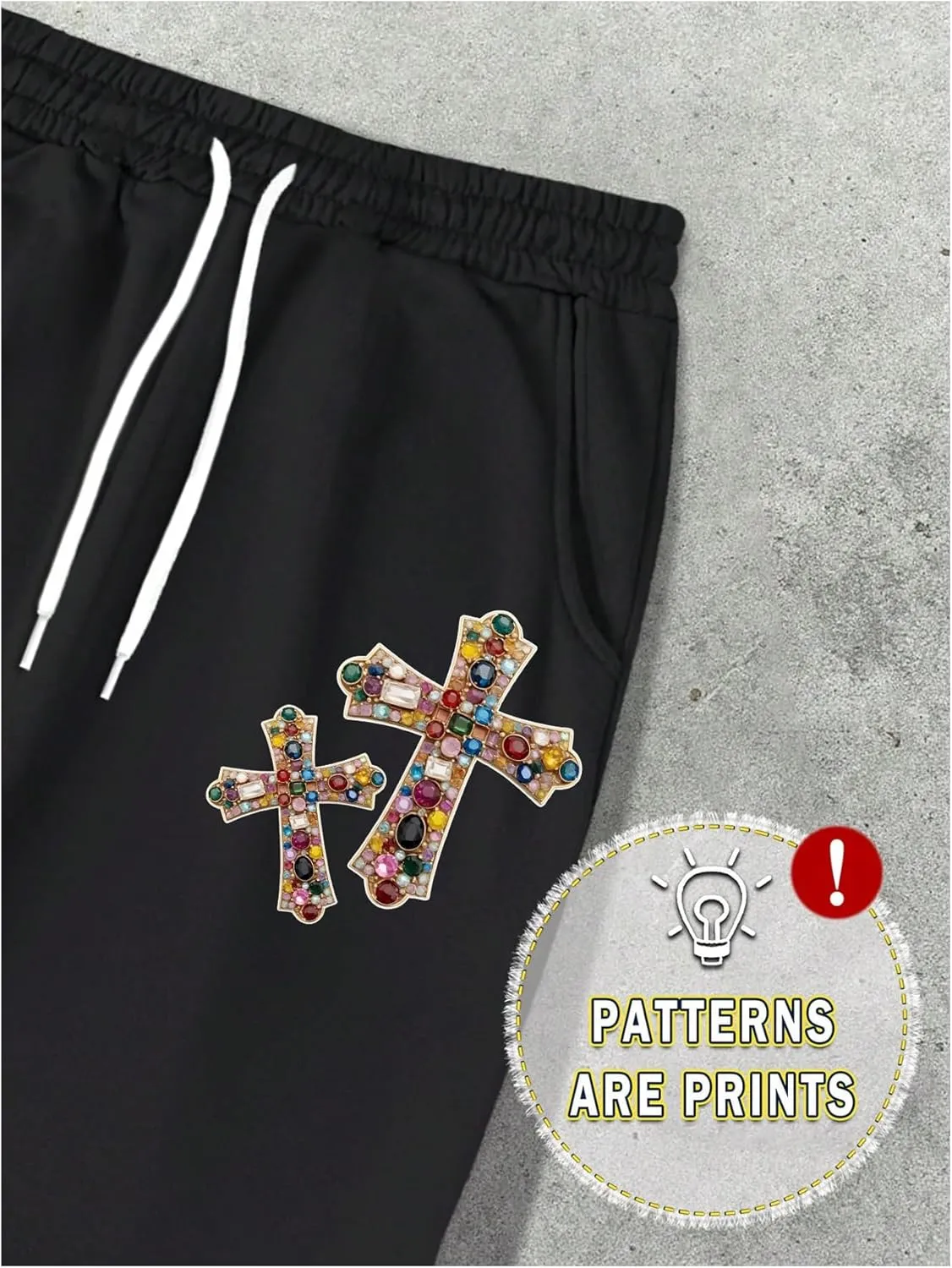 GORGLITTER Men's Letter Graphic Drawstring Waist Pants Stacked Flared Cool Sweatpants with Pockets