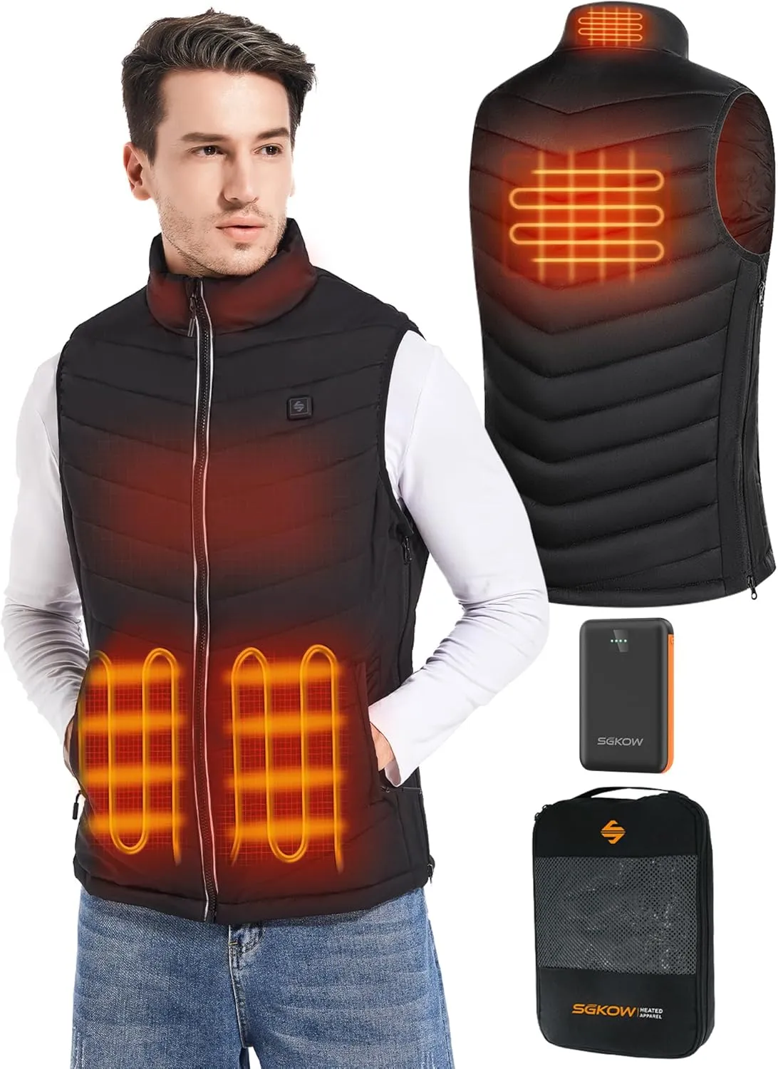 Heated Vest for Men with 7.4V Battery Pack Included,Updated Lightweight Heated Clothing Winter Outdoor