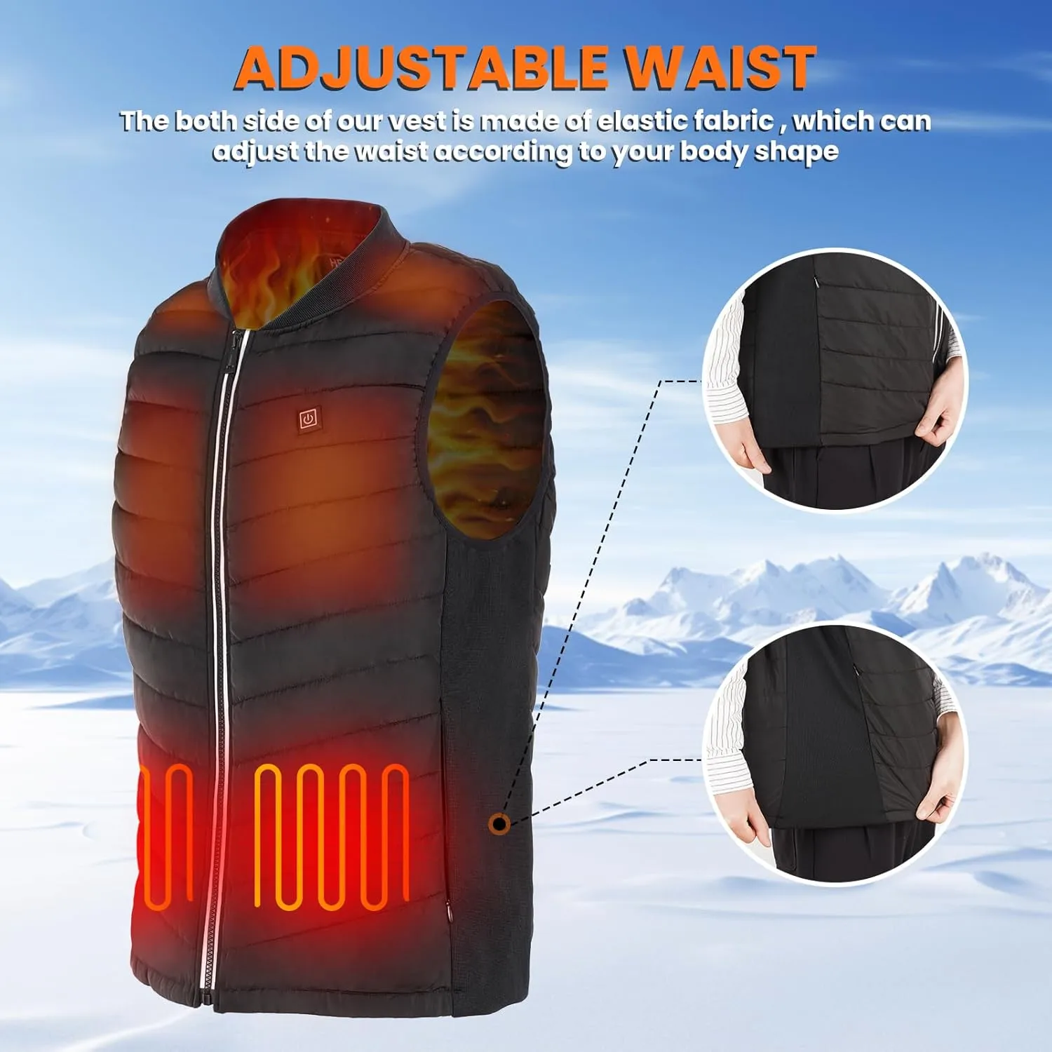 Heated Vest for Men Women,Rechargeable Electric Heated Vest with 16000mAh 5V Battery Pack Included Warm Heating Vest