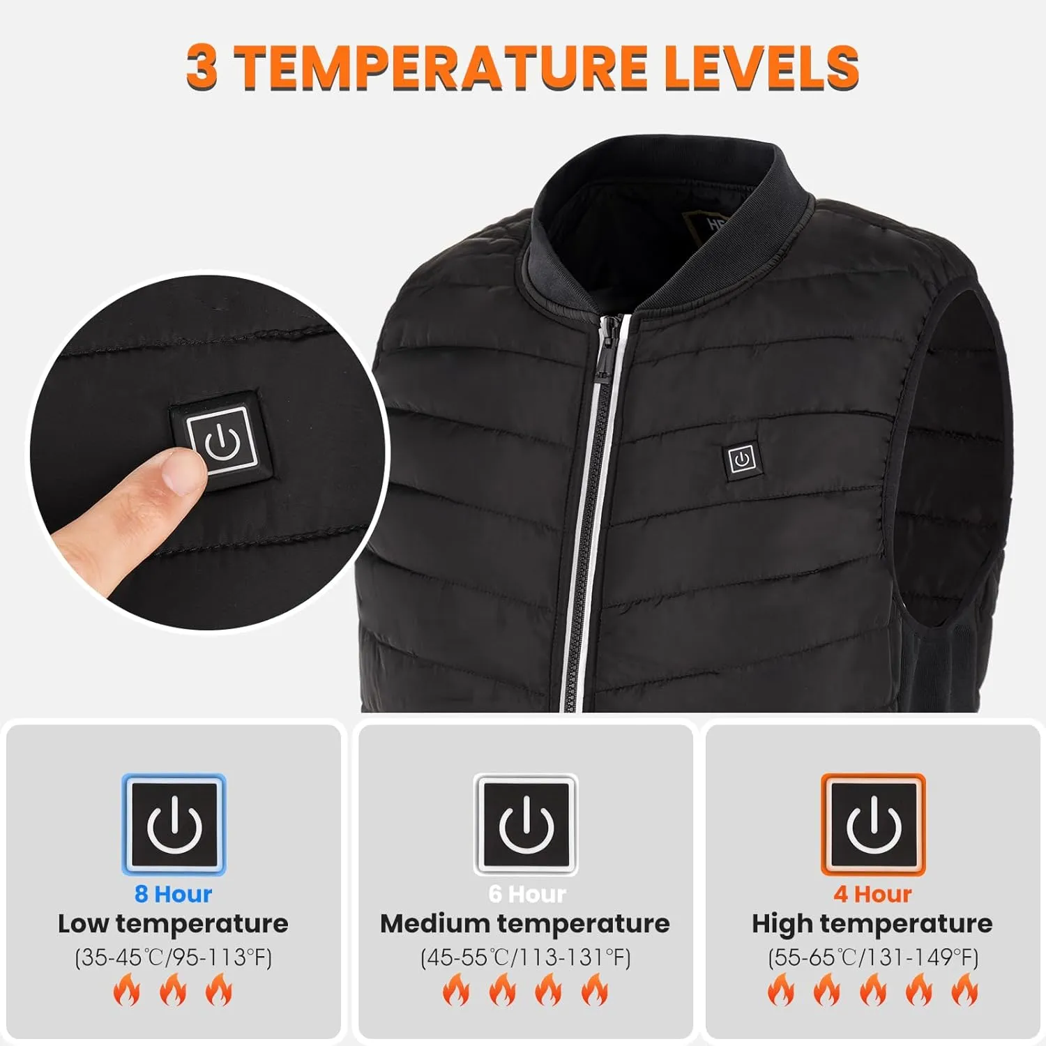 Heated Vest for Men Women,Rechargeable Electric Heated Vest with 16000mAh 5V Battery Pack Included Warm Heating Vest