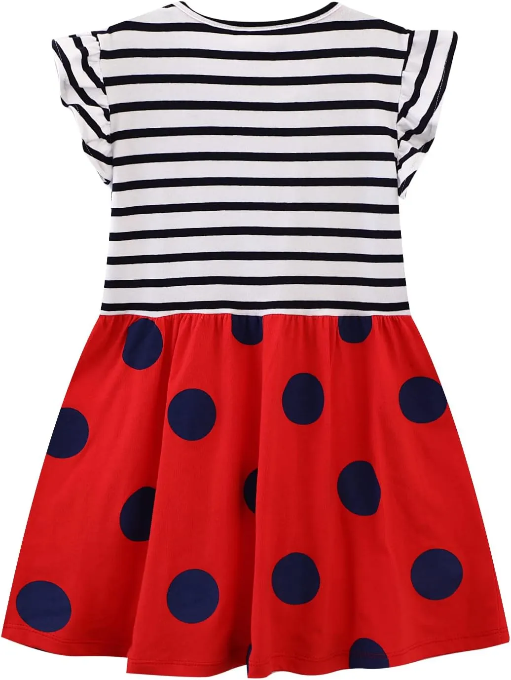 HILEELANG Toddler Girls Short Sleeve Dress Easter Cotton Casual Summer Appliques Shirt Jersey Dresses