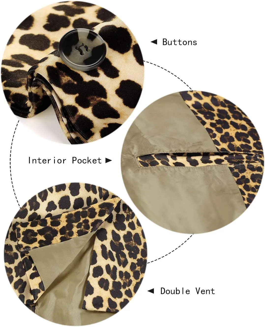 Lars Amadeus Men's Party Animal Leopard Print Blazer Notched Lapel Lightweight Sport Coat Suit Jacket