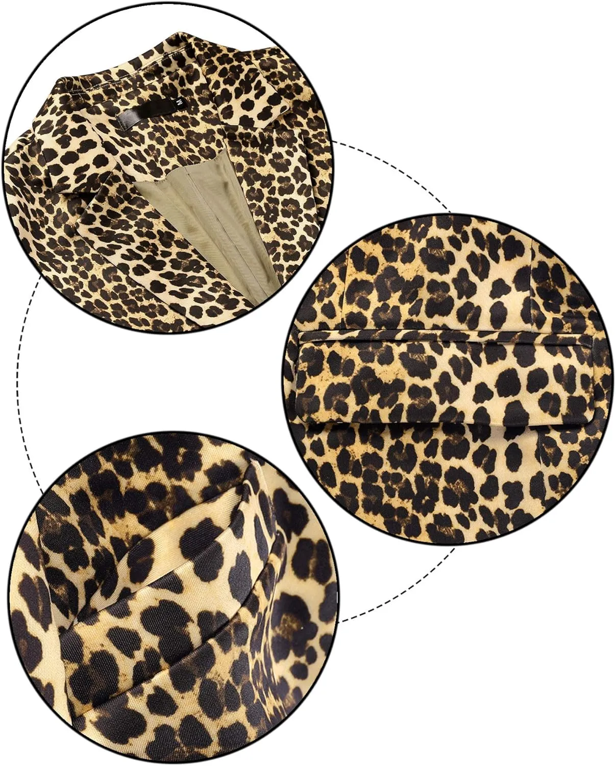 Lars Amadeus Men's Party Animal Leopard Print Blazer Notched Lapel Lightweight Sport Coat Suit Jacket
