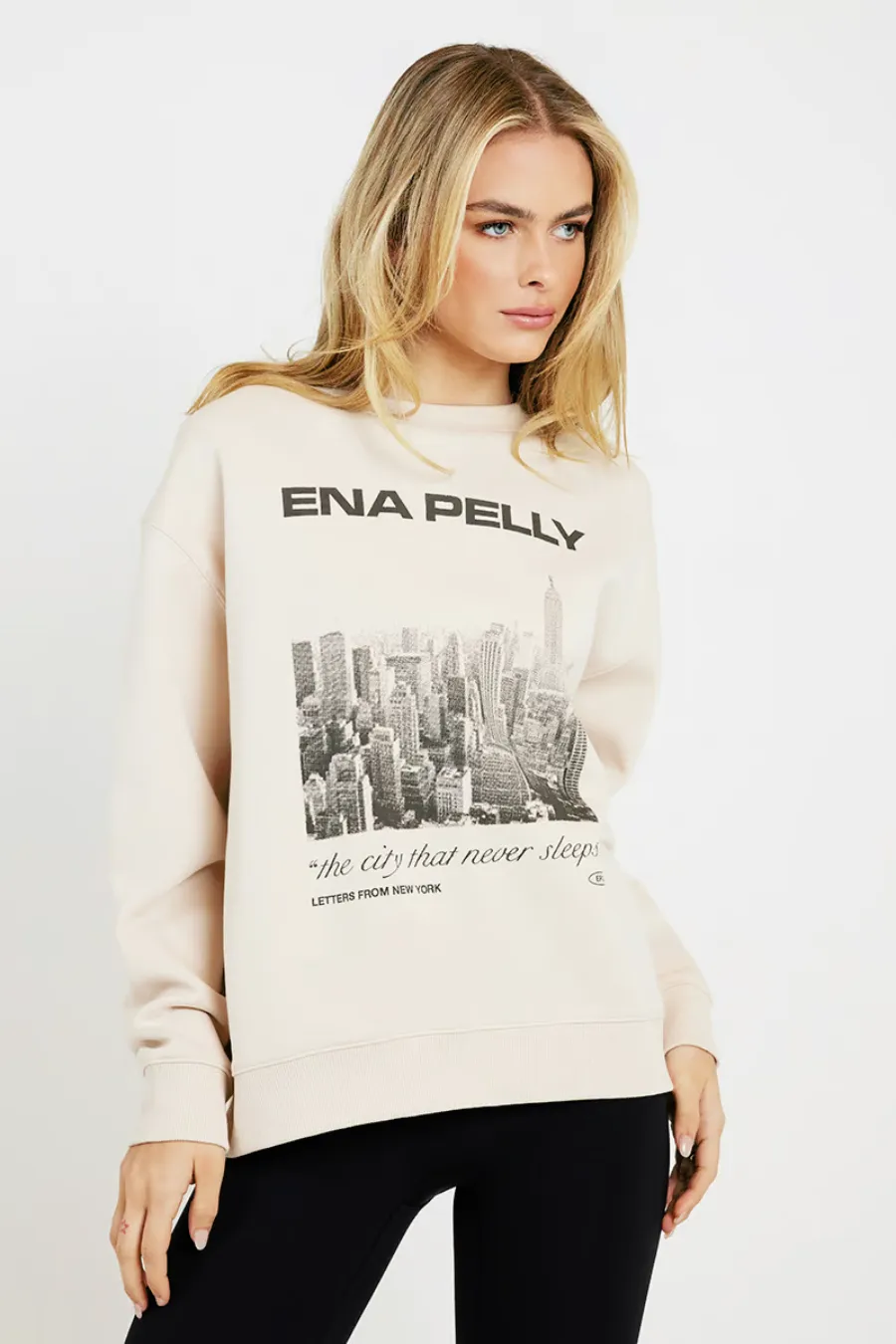 Letters From NY Relaxed Sweater Parchment