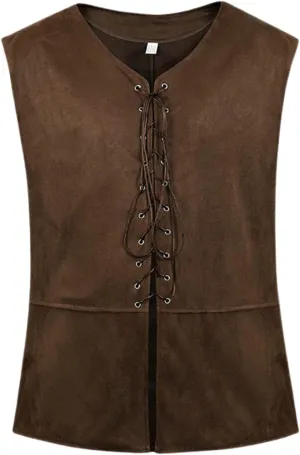 LMYOVE Men's Medieval Renaissance Vest, Steampunk Waistcoat Costume, Pirate Gothic Waistcoat