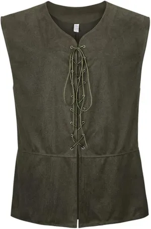 LMYOVE Men's Medieval Renaissance Vest, Steampunk Waistcoat Costume, Pirate Gothic Waistcoat
