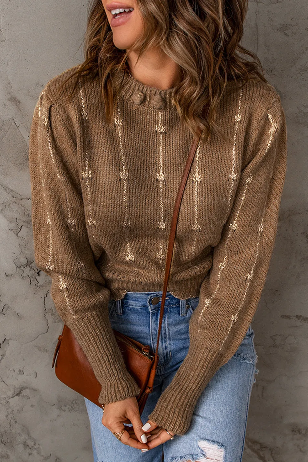 Long Sleeve O-neck Knitted Sweater