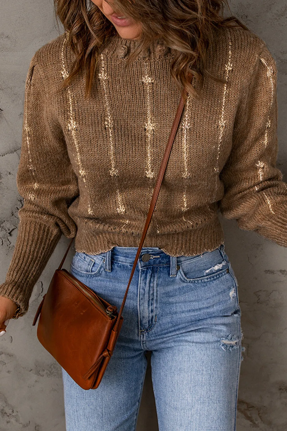 Long Sleeve O-neck Knitted Sweater