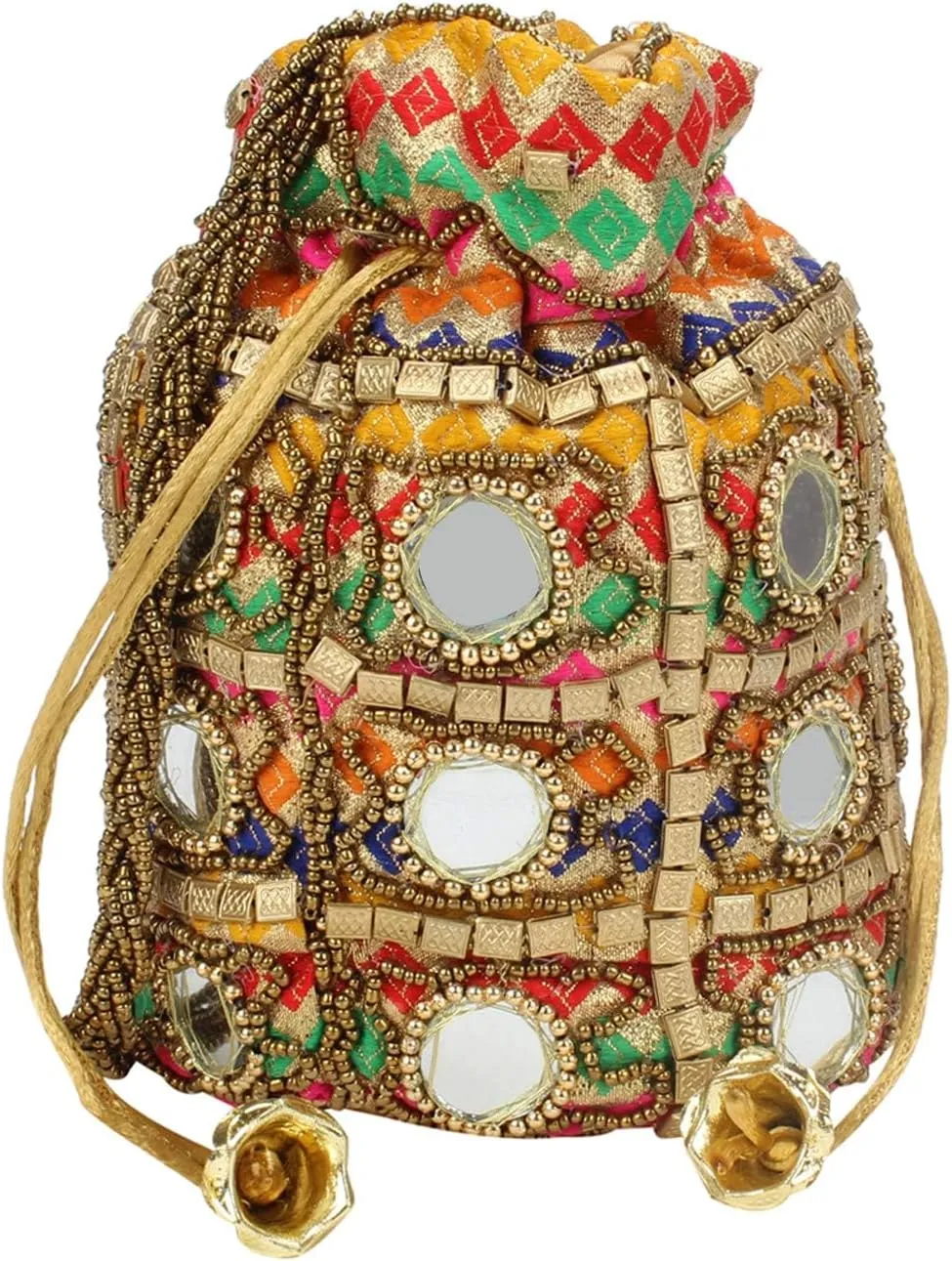 LONGING TO BUY Women's Mirror Potli Bag