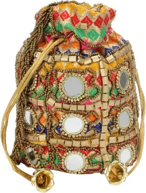 LONGING TO BUY Women's Mirror Potli Bag