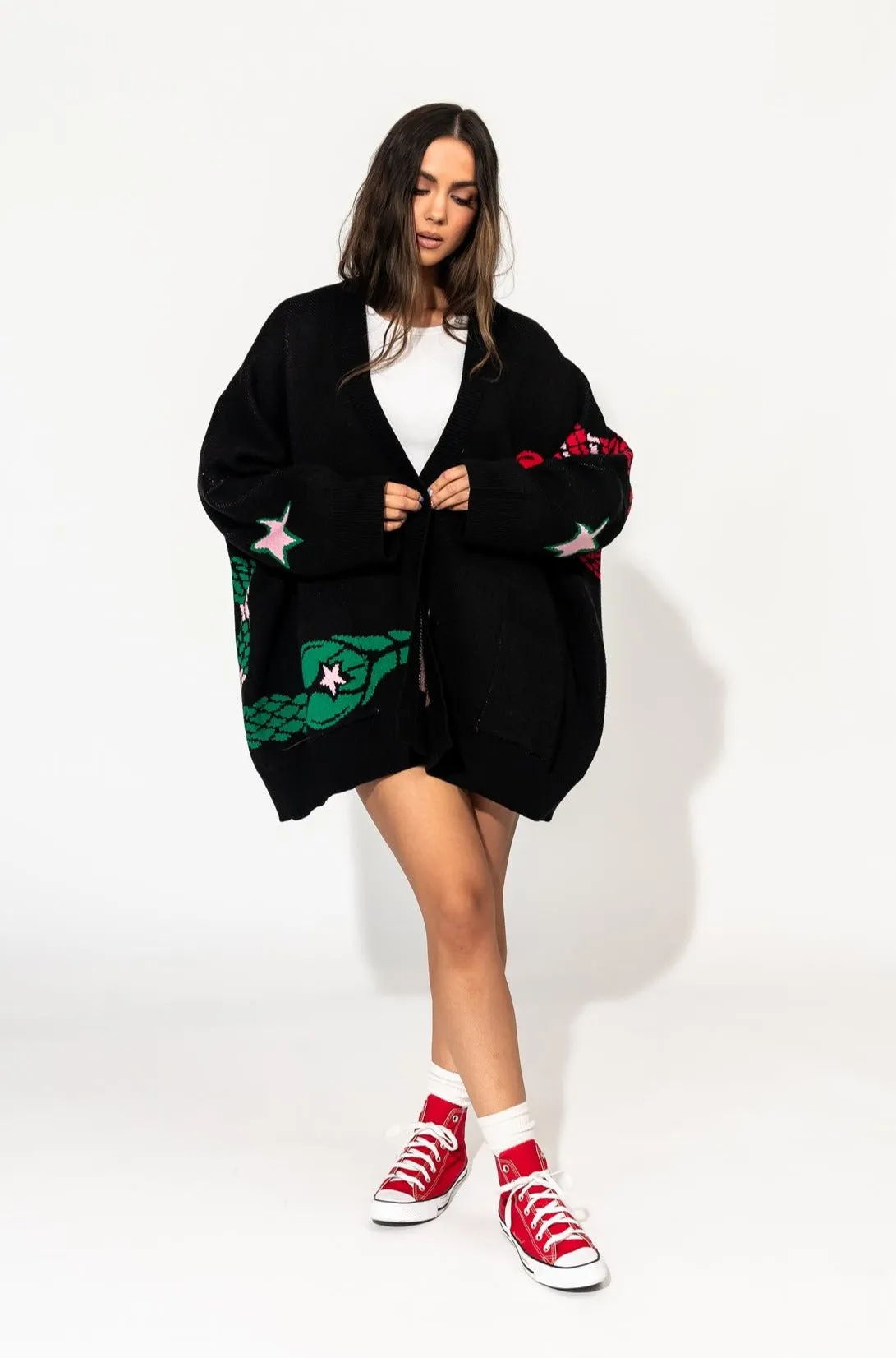 Look What You Made Me Do Oversized Snake Cardigan *RESTOCKED*