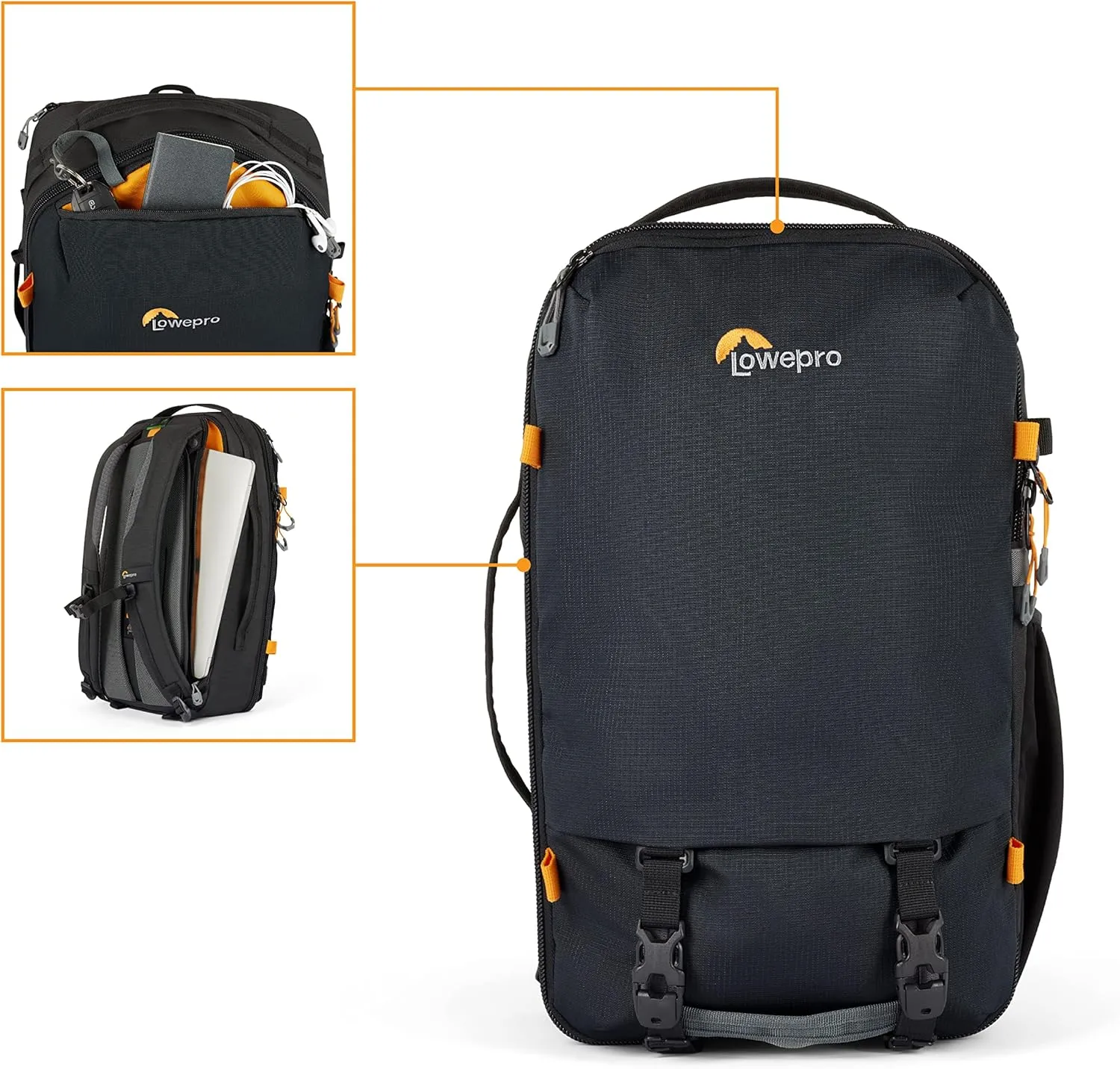 Lowepro Trekker Lite BP 150, Camera Backpack with Removable Insert, with Accessory Strap System, Camera Bag for Mirrorless, Compatible with Sony Alpha 6000, Black