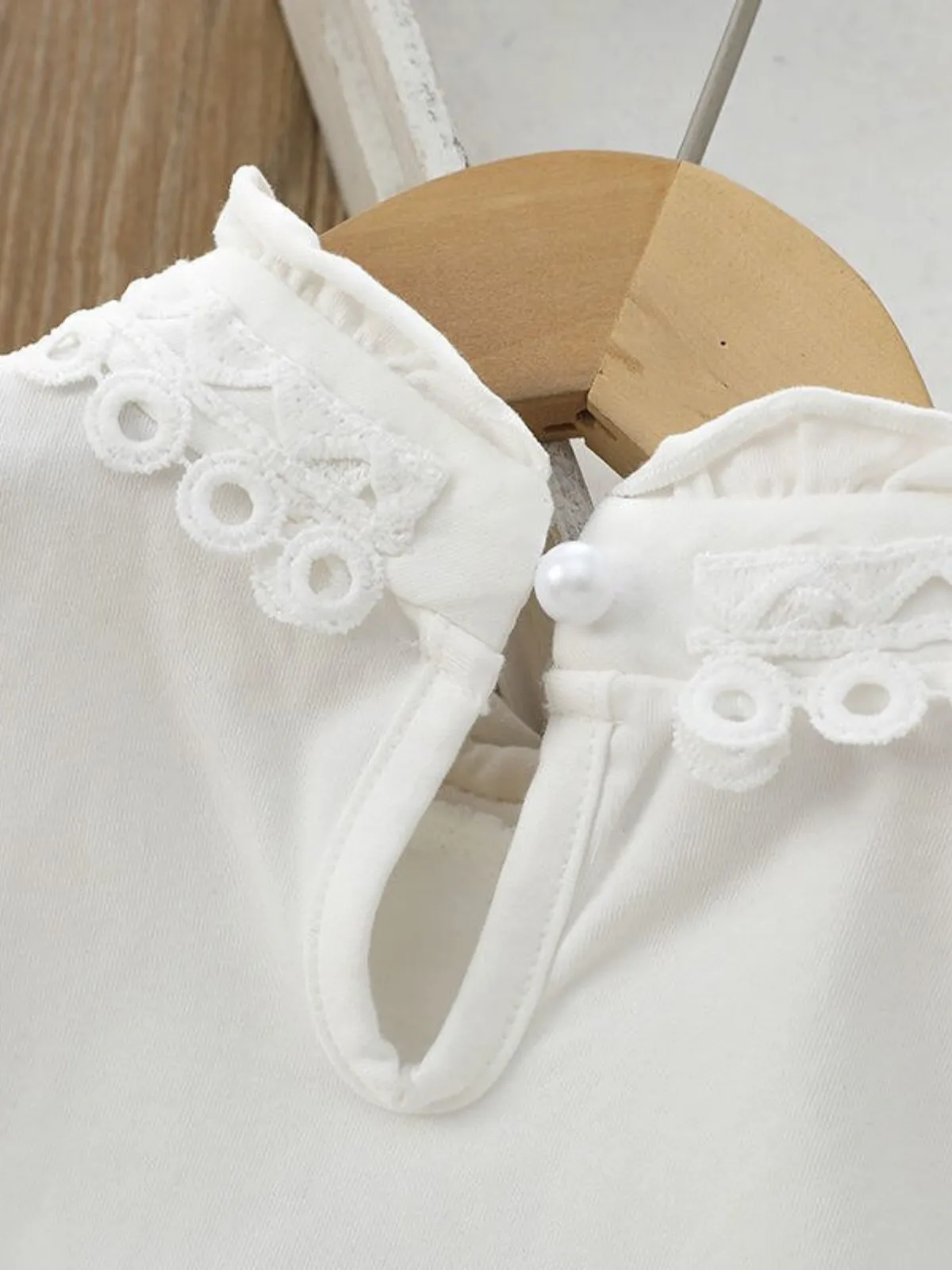 Make A Statement Long Sleeve Bib Collar Lace Top