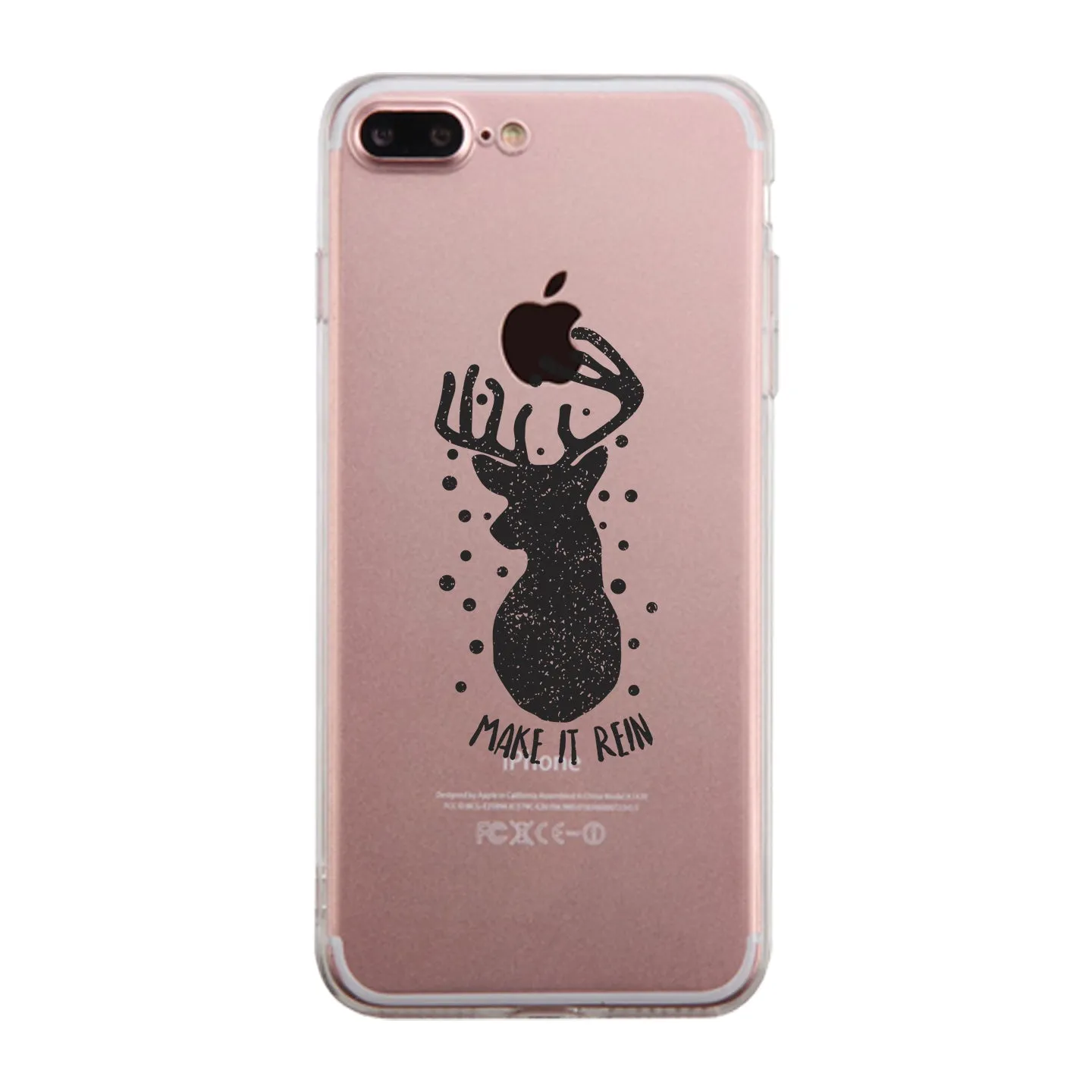 Make It Rein Vintage Reindeer Clear Phone Case