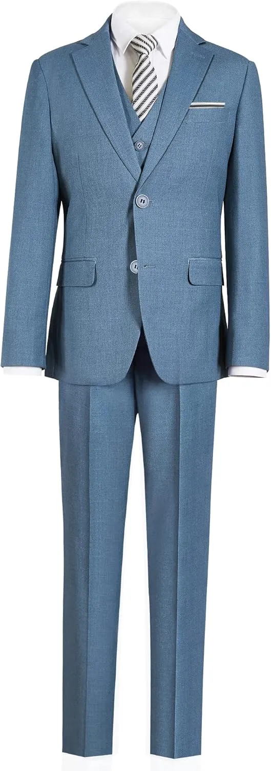 Marvelous World Boys' Formal Slim Fit Suit Set, Adjustable Waist