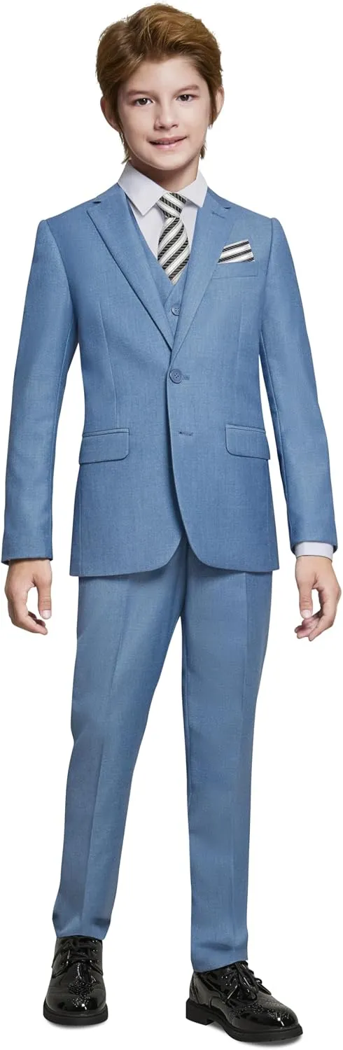 Marvelous World Boys' Formal Slim Fit Suit Set, Adjustable Waist