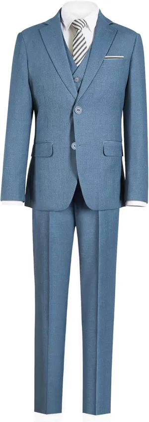 Marvelous World Boys' Formal Slim Fit Suit Set, Adjustable Waist